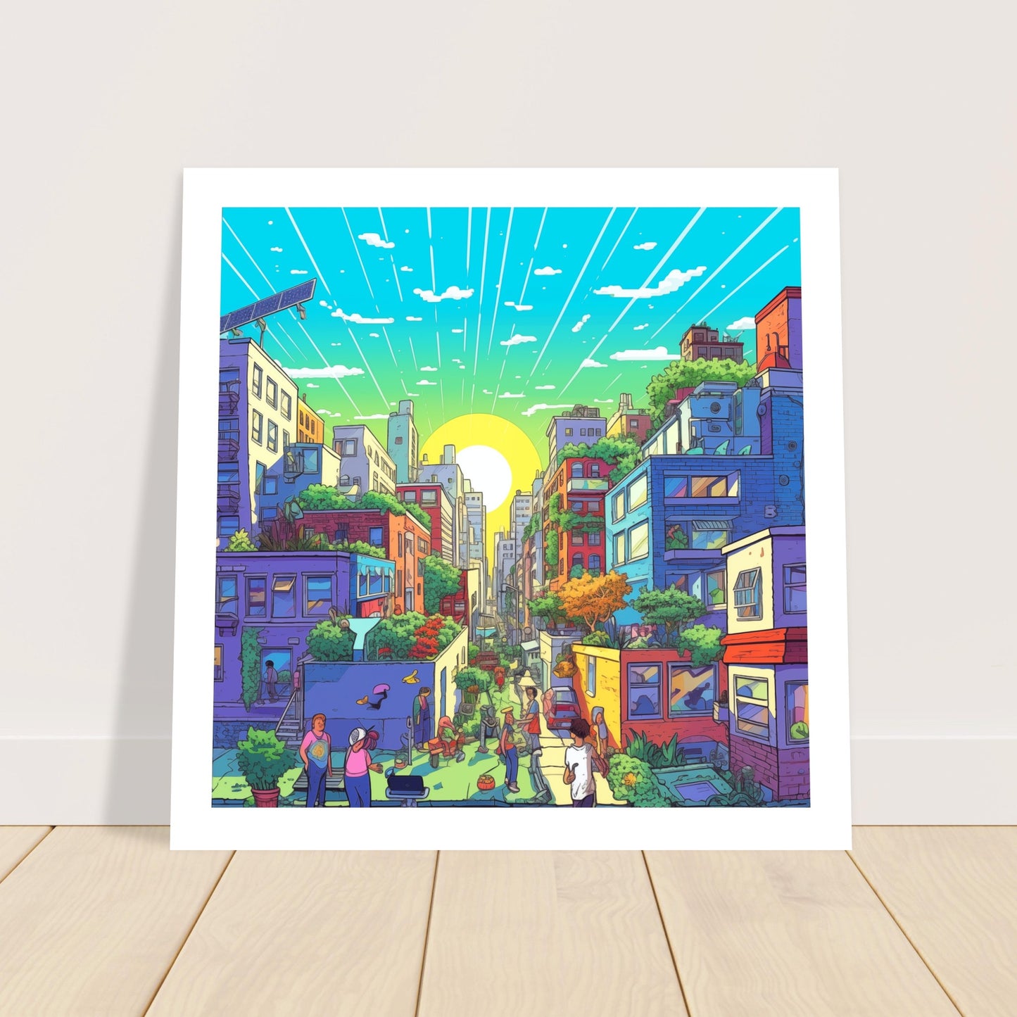 Solarpunk Sunrise 25 x 25 Budget Print