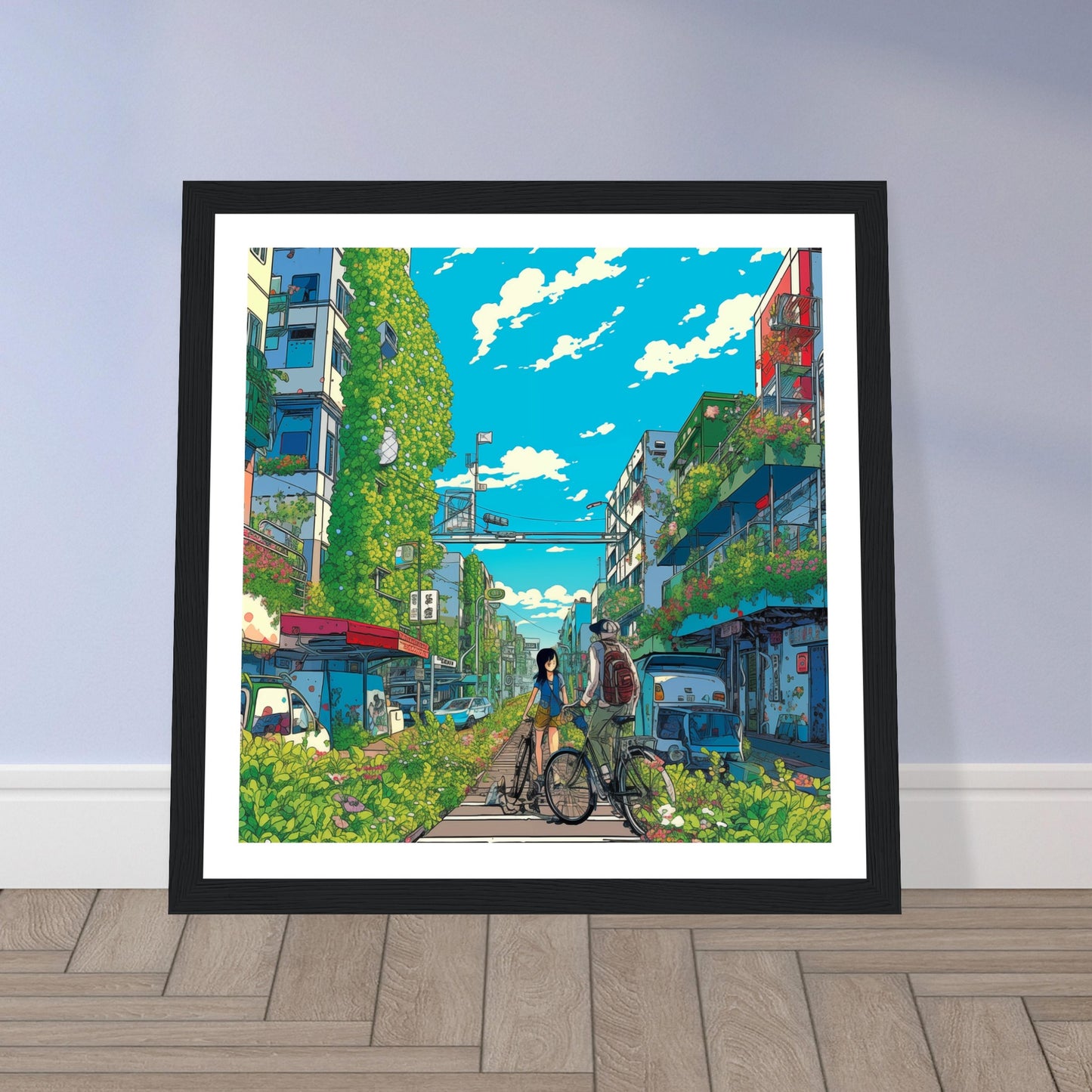 Green Street Premium Matte Wooden Framed Art Print
