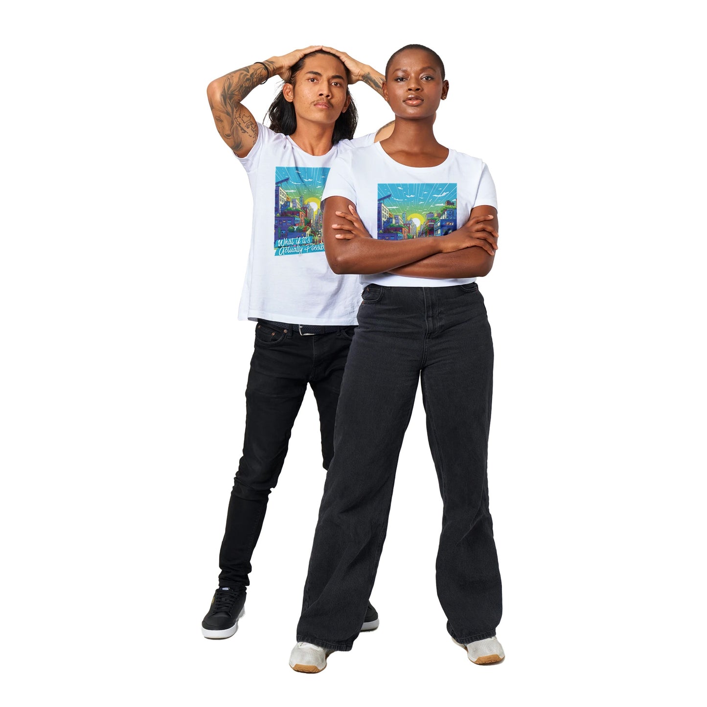 “What If It's Actually Possible?” Organic Unisex Crewneck T-shirt