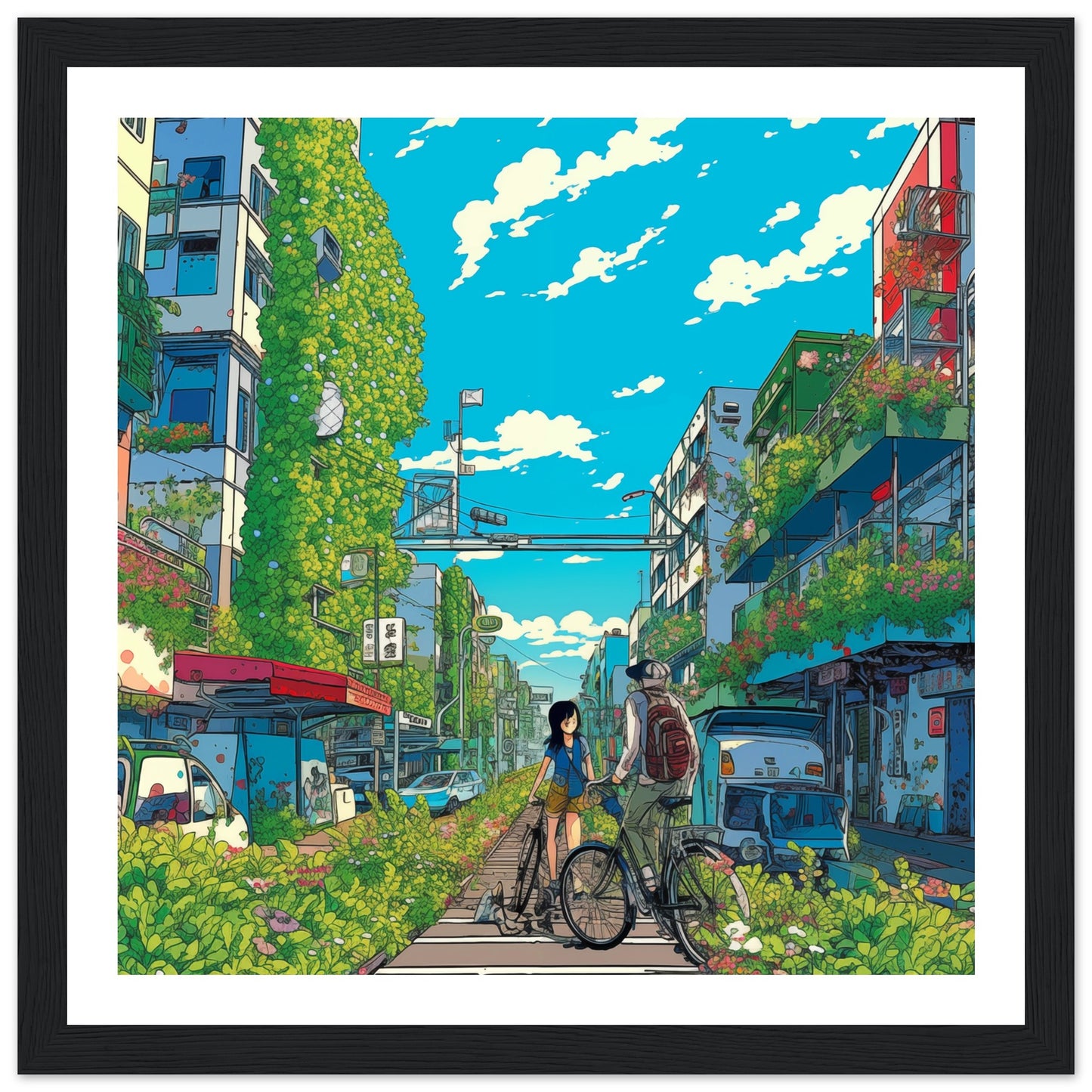 Green Street Premium Matte Wooden Framed Art Print