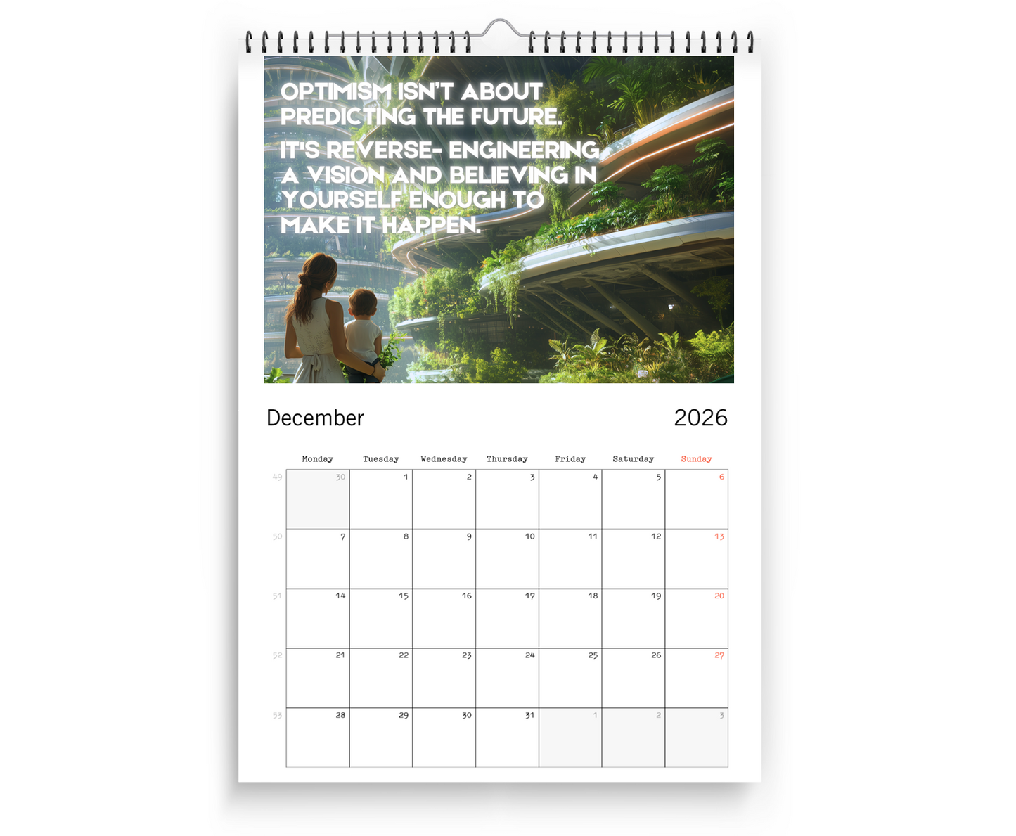 Positive Eco Futures Calendar 2026 • Cities of the Future (US & CA)