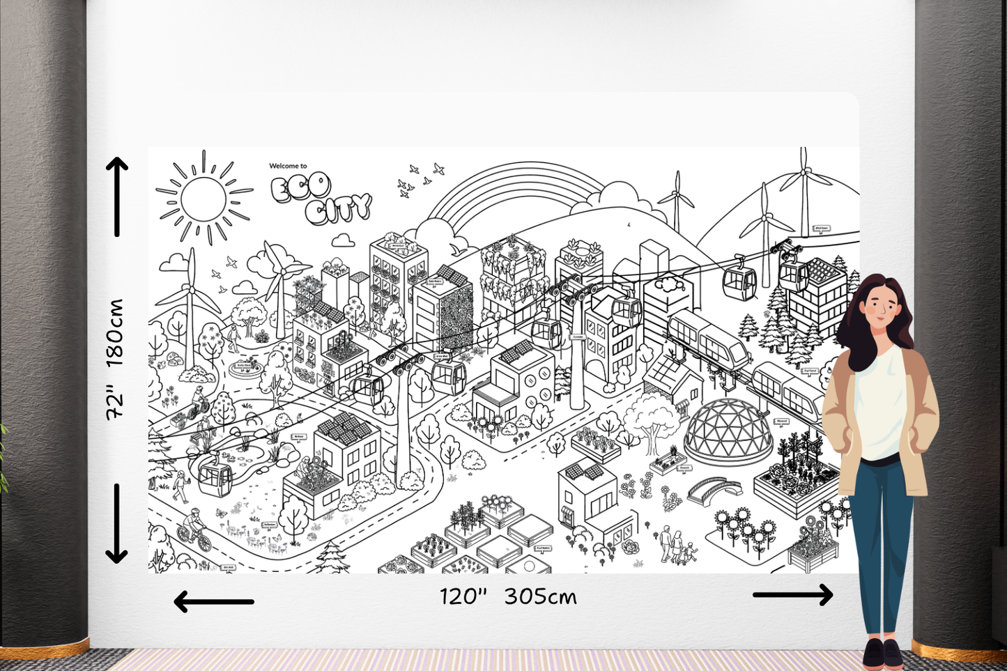 Eco City Coloring Mural • Epic Coloring Activity for Events