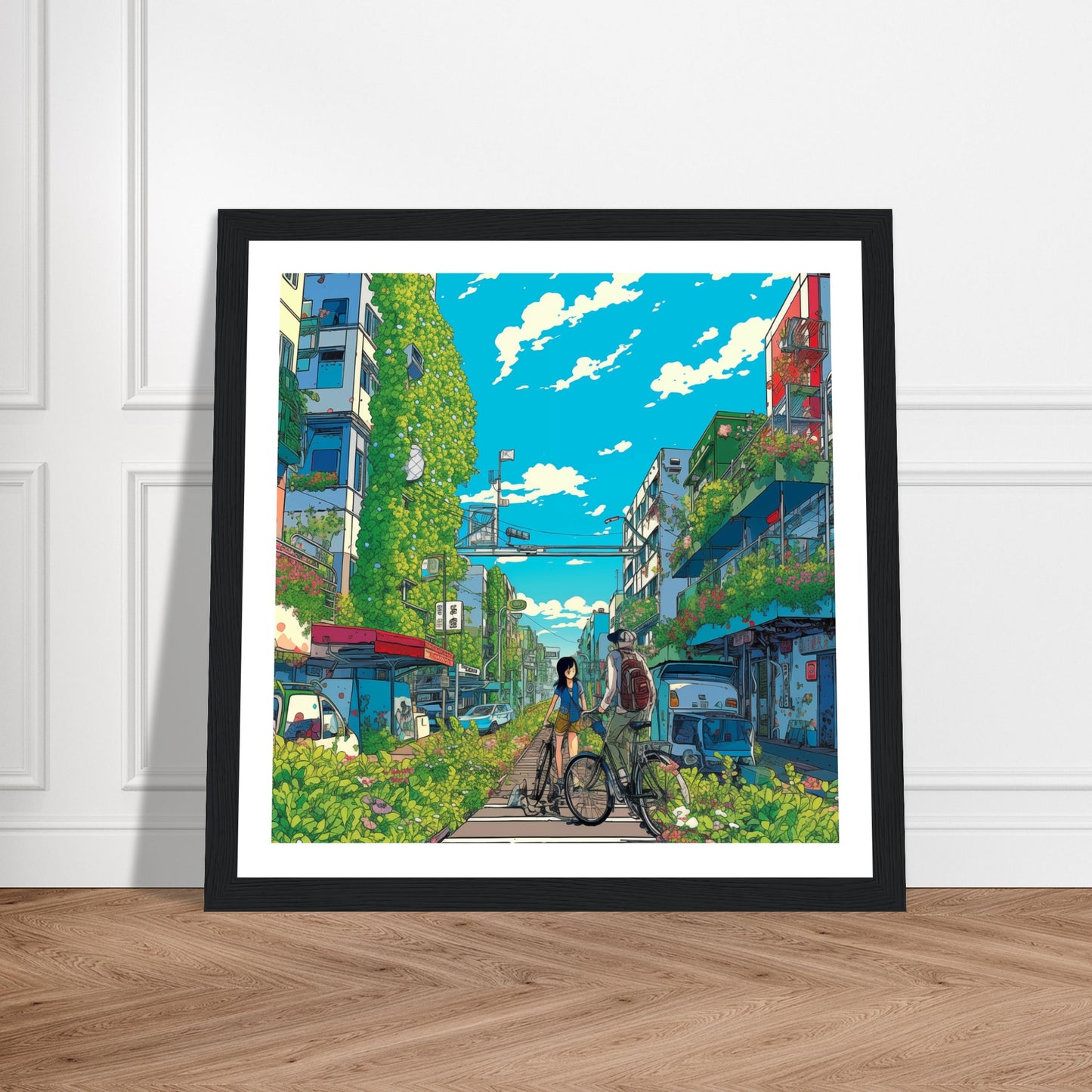 Green Street Premium Matte Wooden Framed Art Print