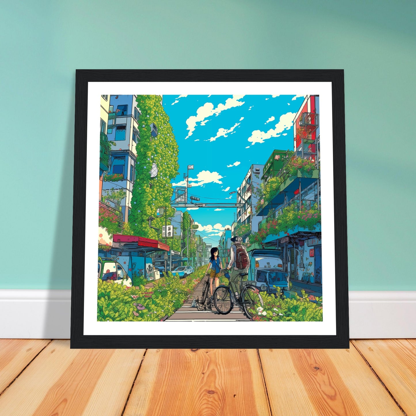 Green Street Premium Matte Wooden Framed Art Print