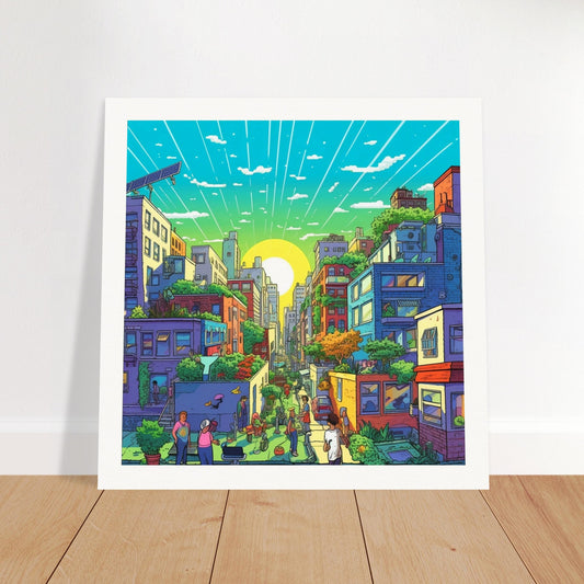 Solarpunk Sunrise NYC Museum Quality Matte Print