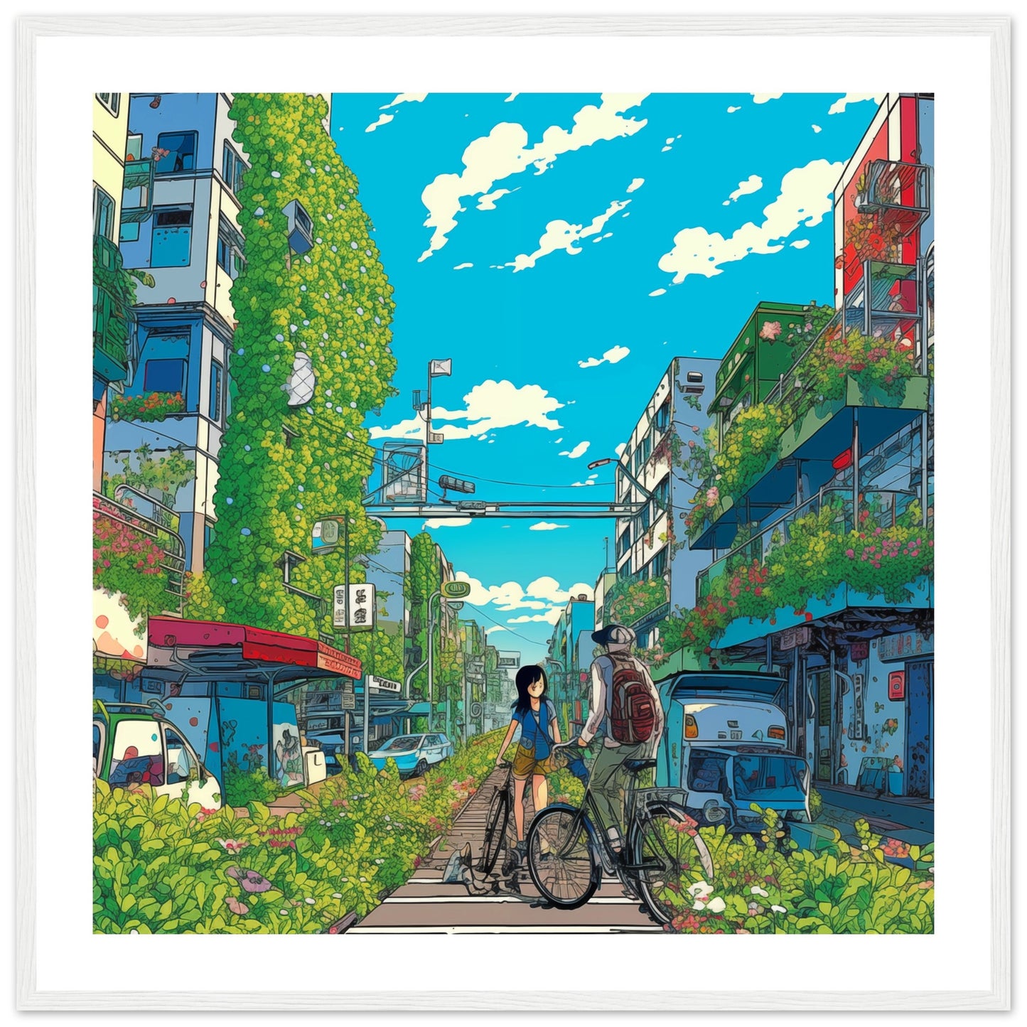 Green Street Premium Matte Wooden Framed Art Print