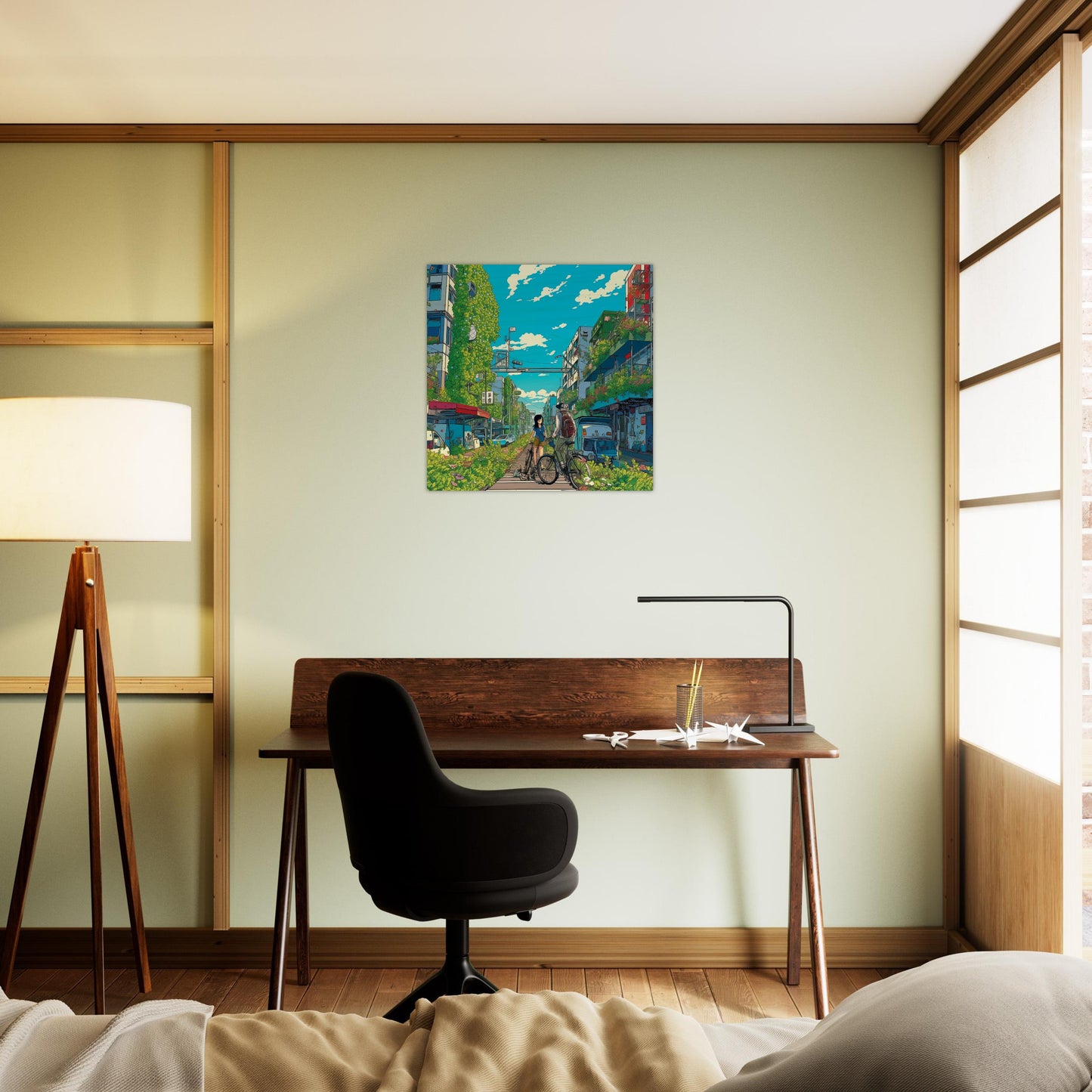 Green Street Brushed Aluminum Print