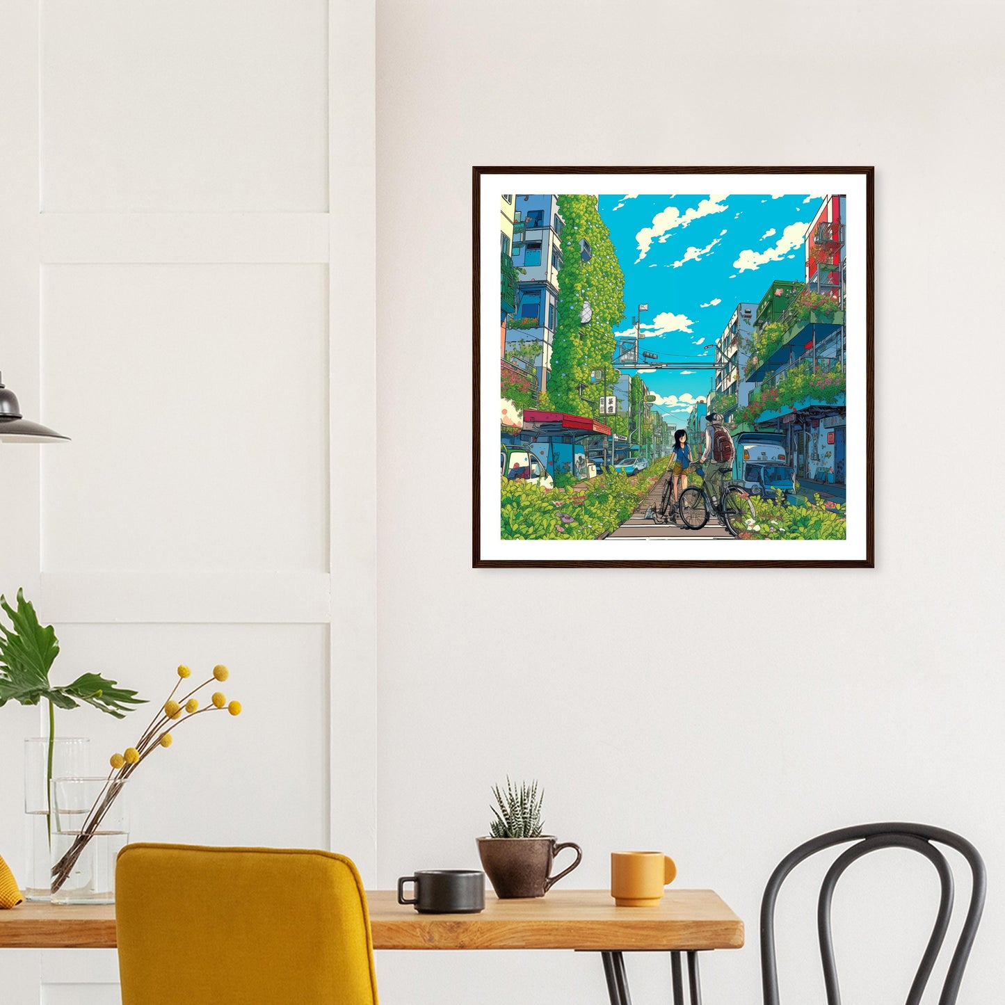 Green Street Premium Matte Wooden Framed Art Print