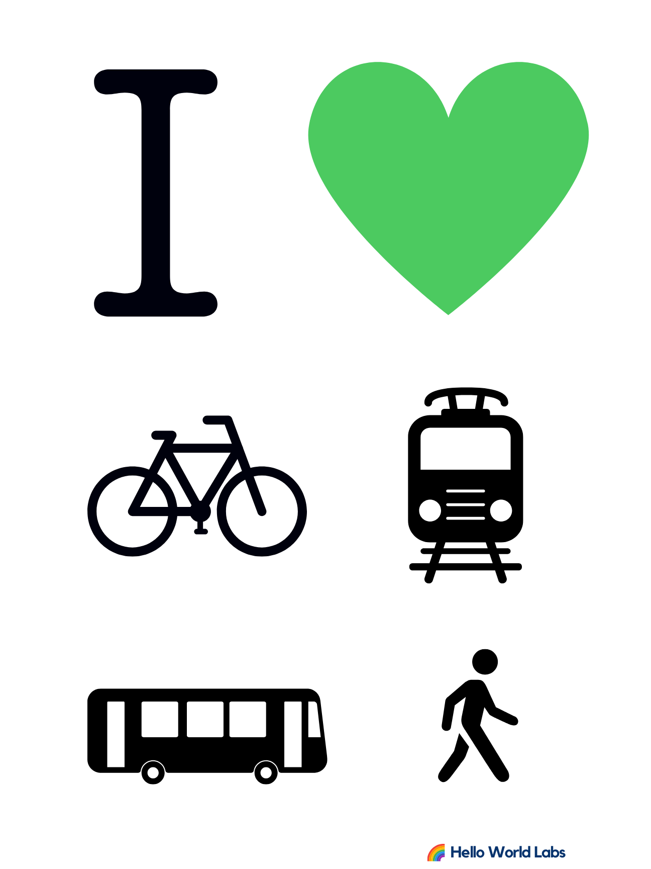 I 💚 Trains & Rails • Organic Unisex Crewneck T-shirt • White