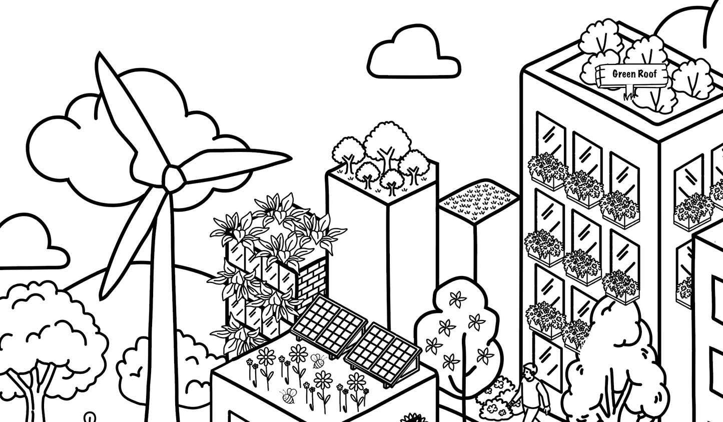 Eco City Coloring Mural • Epic Coloring Activity for Events