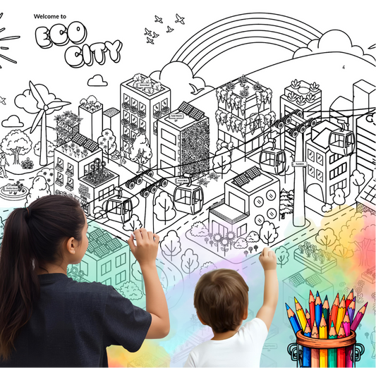 Eco City Coloring Mural • Epic Coloring Activity for Events