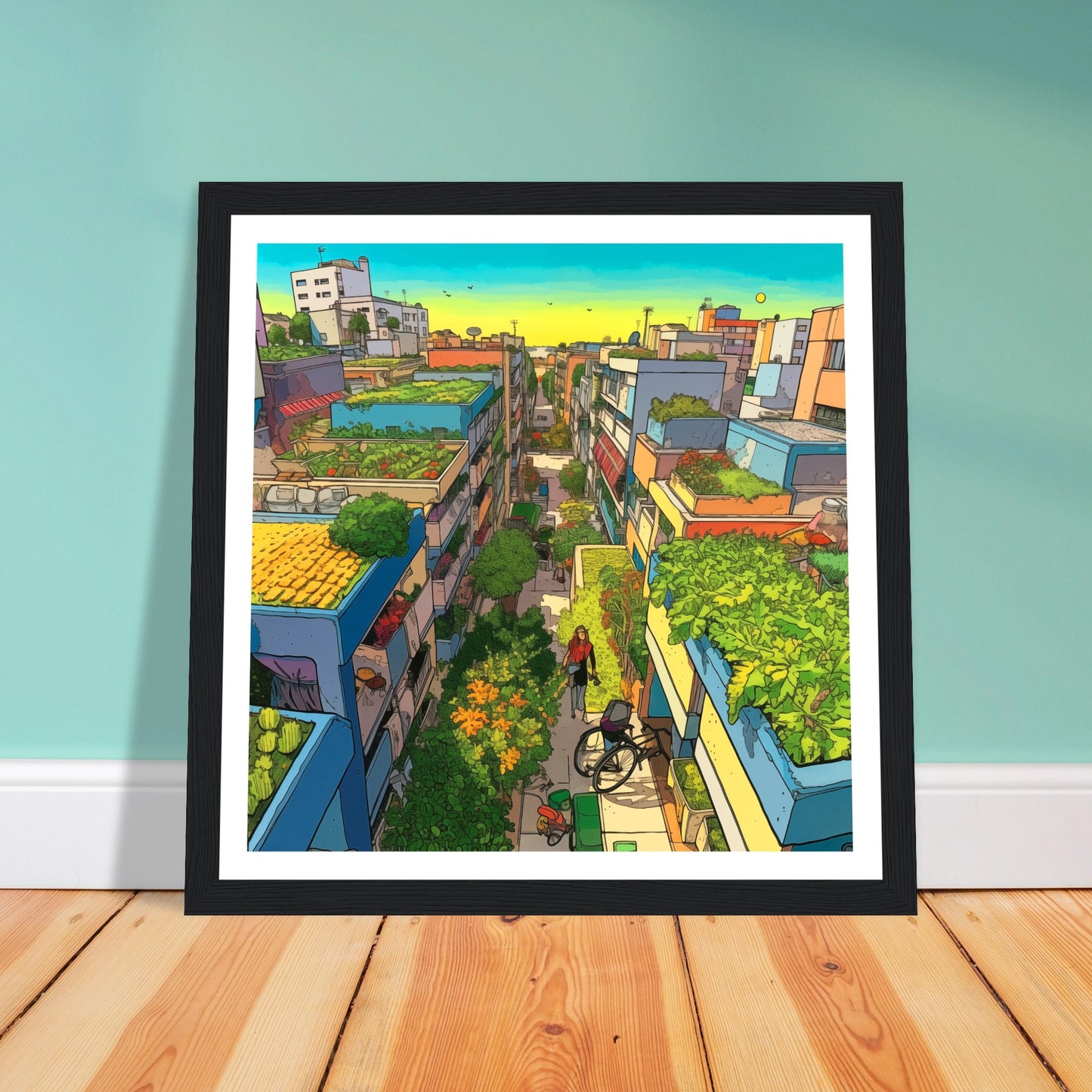 Eco Anime + Friends Premium Wooden Framed Print