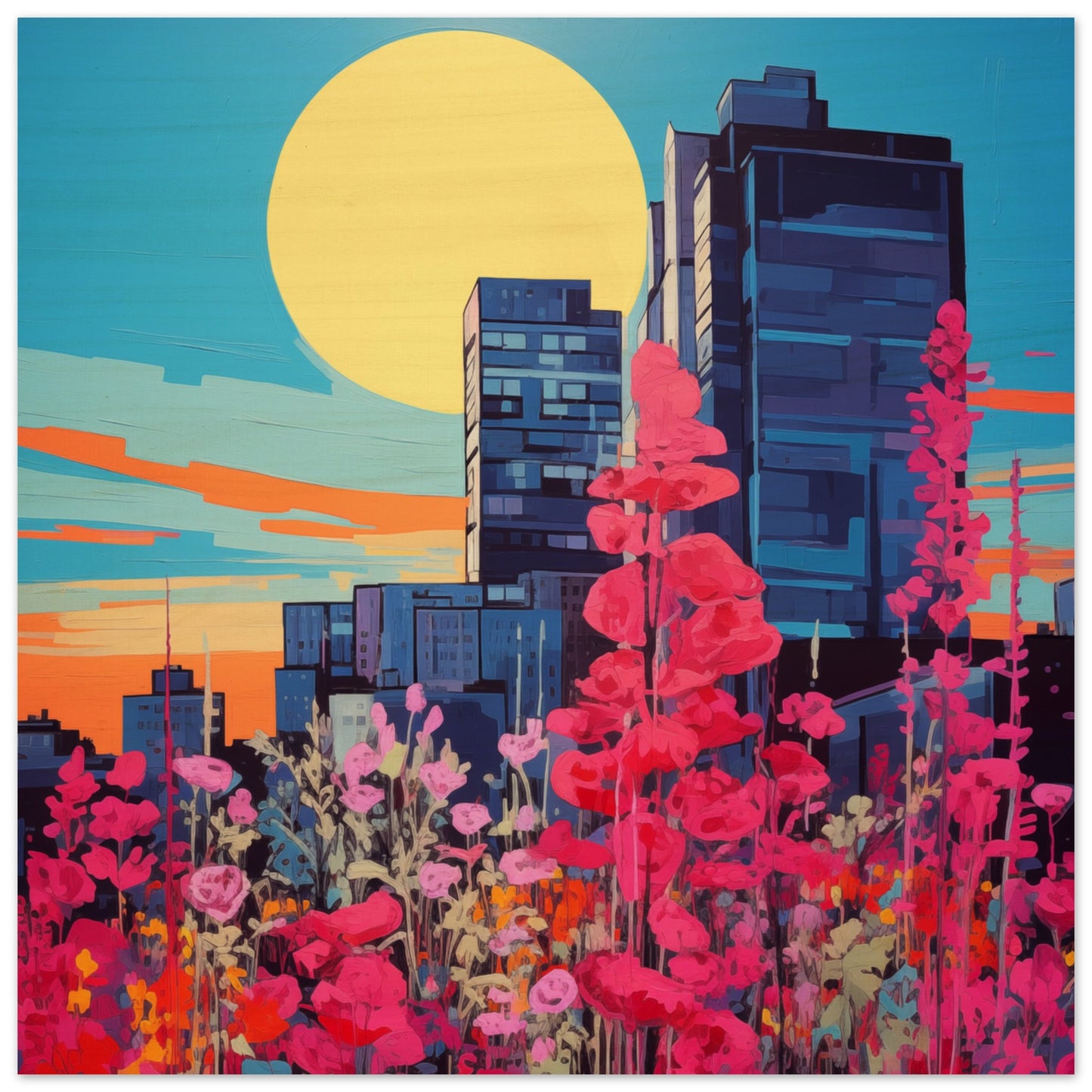 Wildflower Rebellion Wood Print 3x3 Wall Mural, 1 of 9, 20cm