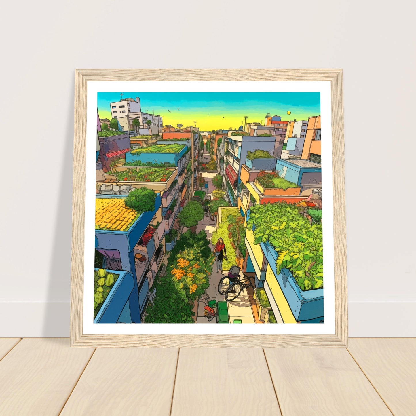 Eco Anime + Friends Premium Wooden Framed Print