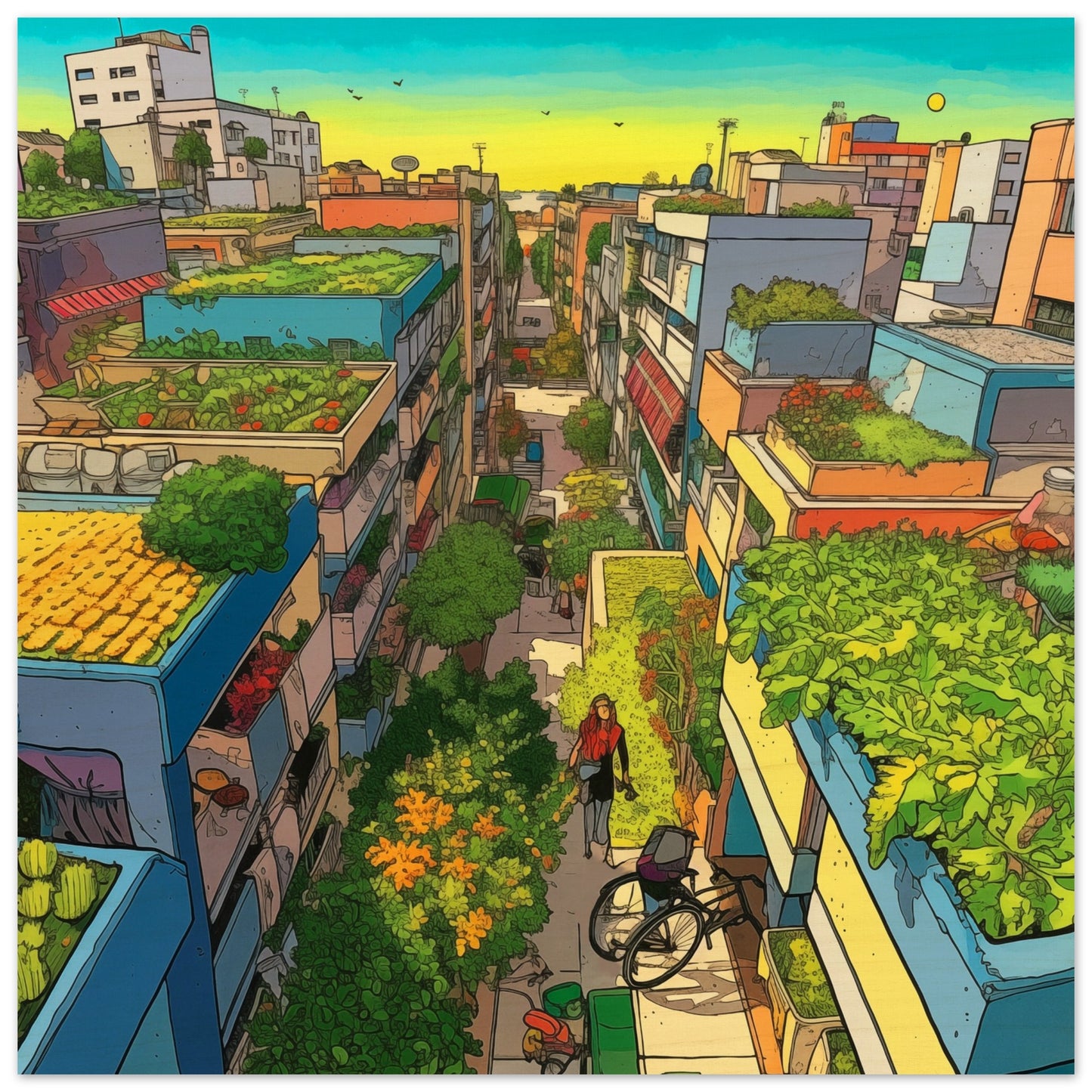 Eco Anime + Friends Wood Print