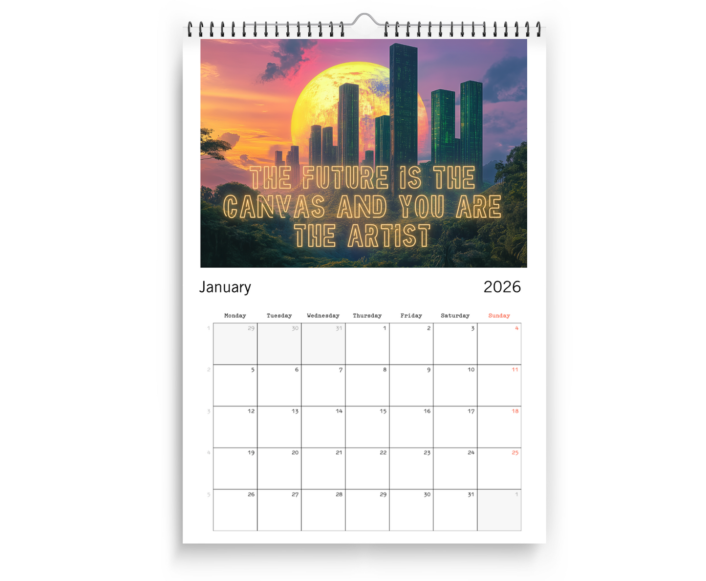 Positive Eco Futures Calendar 2026 • Cities of the Future (US & CA)