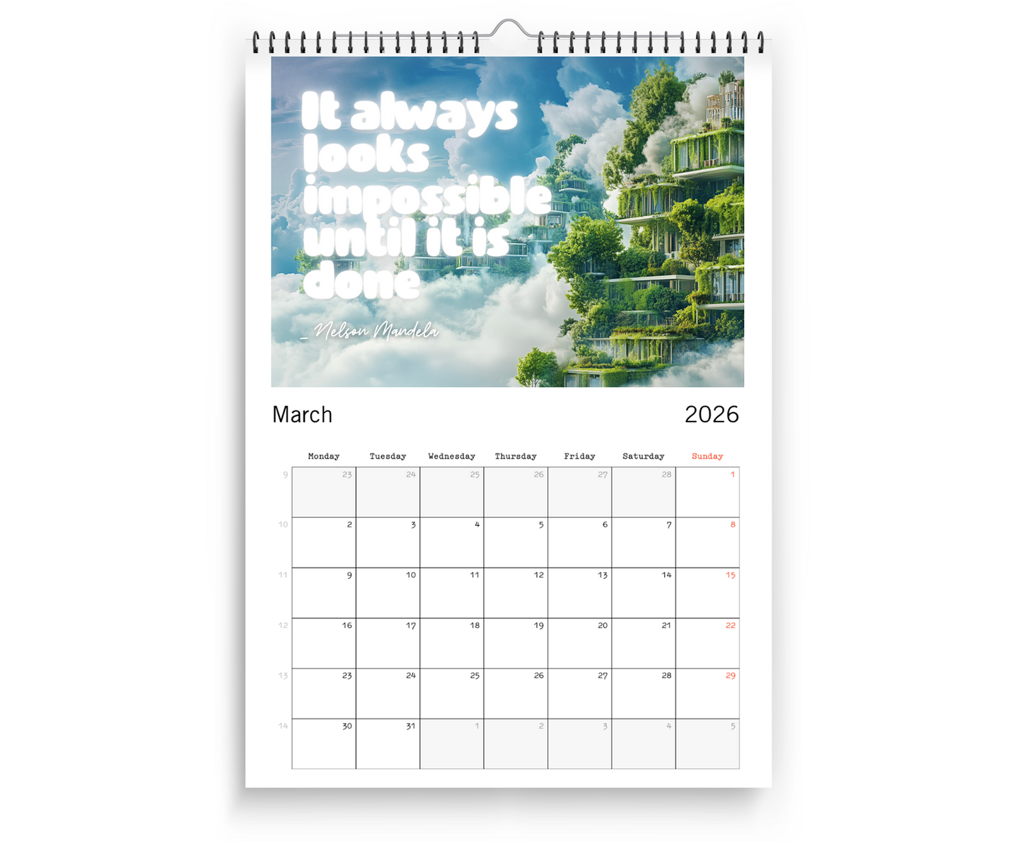 Positive Eco Futures Calendar 2026 • Cities of the Future (US & CA)